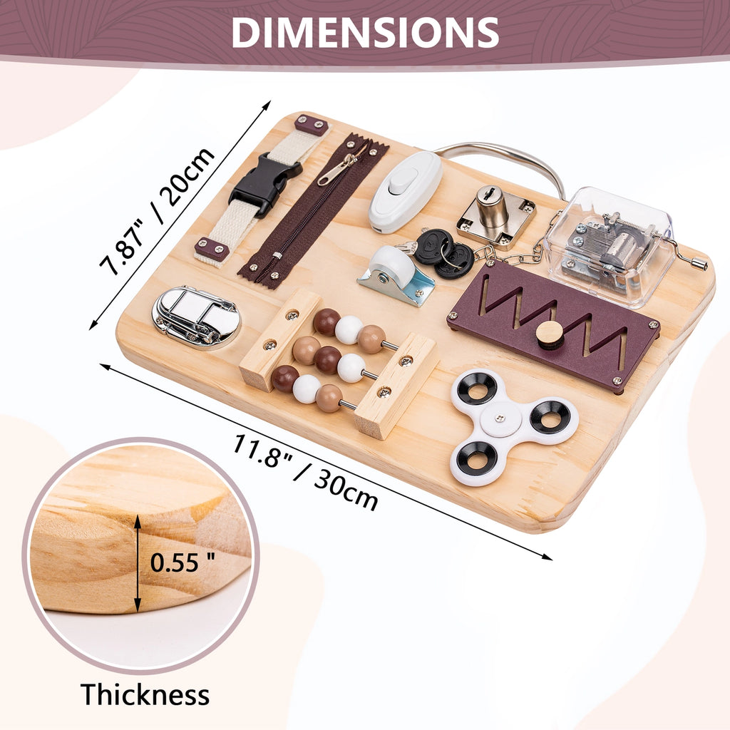 Montessori Fidget Wooden Busy Board