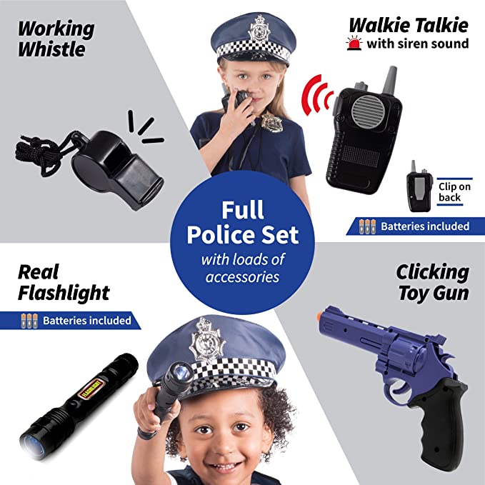Police Officer Costume for Kids – Hat, Badge, Handcuffs & More