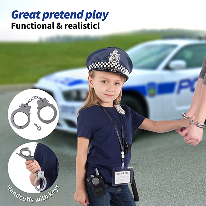 Police Officer Costume for Kids – Hat, Badge, Handcuffs & More