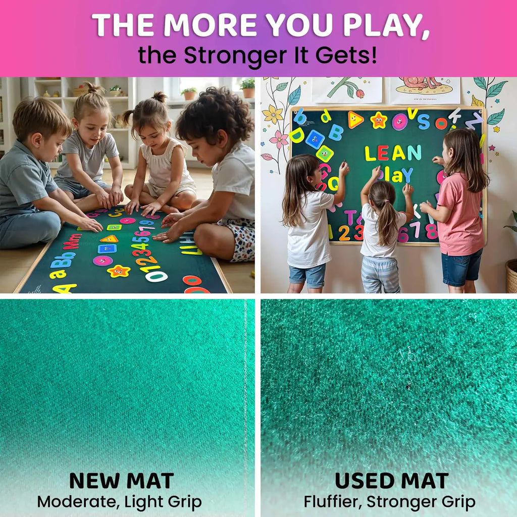 Preschool children using ABC Felt Board for Kids educational flannel toy in classroom activity
